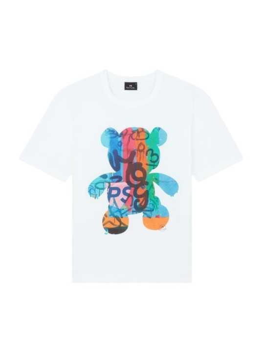 TSHIRT BLANC TEDDY MULTI M2R 220X VP5789 01 PAUL SMITH HOMME store Strasbourg front