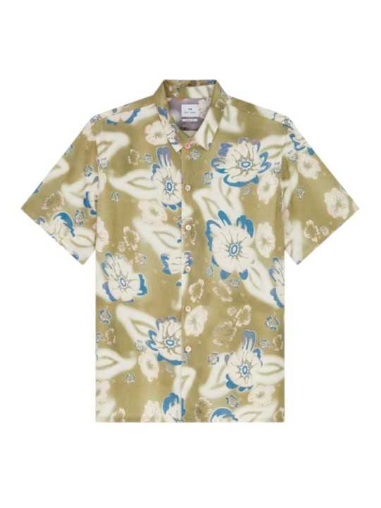 CHEMISETTE VERT CLAIR HAWAI FLEURS BLEU ECRU M2R 695U V22652 36 PAUL SMITH HOMME store Strasbourg front