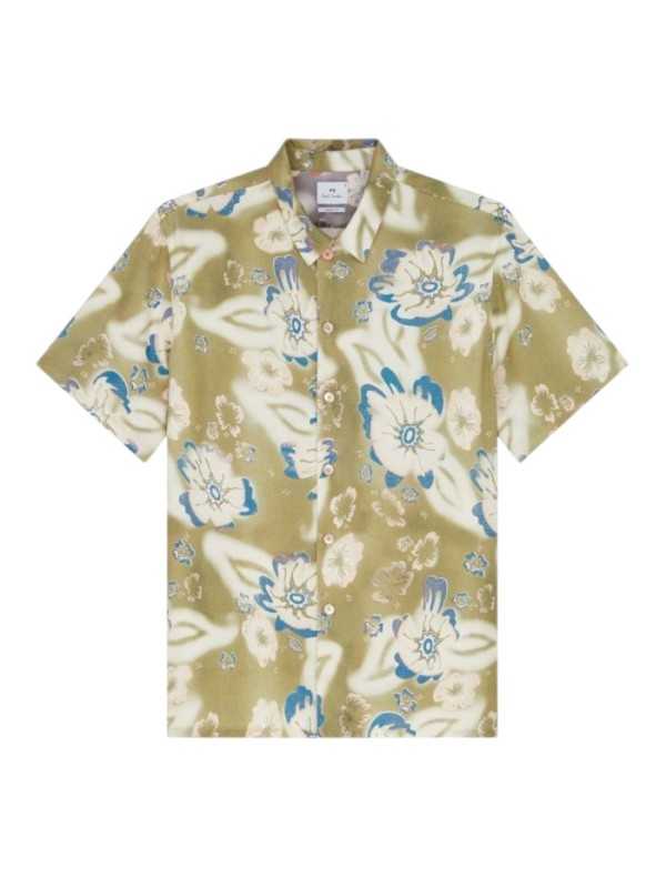 CHEMISETTE VERT CLAIR HAWAI FLEURS BLEU ECRU M2R 695U V22652 36 PAUL SMITH HOMME store Strasbourg front