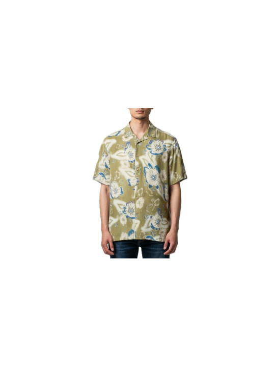 CHEMISETTE VERT CLAIR HAWAI FLEURS BLEU ECRU M2R 695U V22652 36 PAUL SMITH HOMME store Strasbourg vue