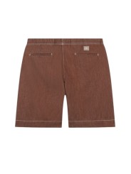 BERMUDA CHOCOLAT SURPIQUE ECRU M2R 699P V22615 R PAUL SMITH HOMME short Strasbourg dos