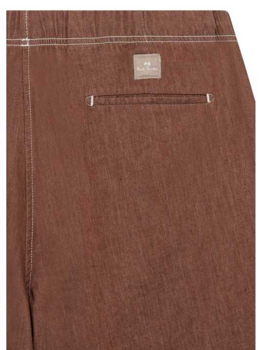 BERMUDA CHOCOLAT SURPIQUE ECRU M2R 699P V22615 R PAUL SMITH HOMME short Strasbourg détail p
