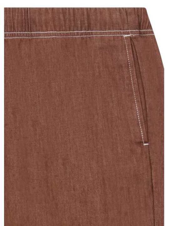 BERMUDA CHOCOLAT SURPIQUE ECRU M2R 699P V22615 R PAUL SMITH HOMME short Strasbourg détail surpiq