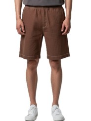 BERMUDA CHOCOLAT SURPIQUE ECRU M2R 699P V22615 R PAUL SMITH HOMME short Strasbourg porté