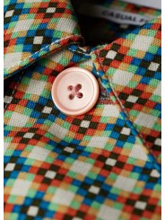 CHEMISETTE KALEIDOSCOPE ECRU ORANGE M2R 896Z V22660 02 PAUL SMITH HOMME store Strasbourg bouton