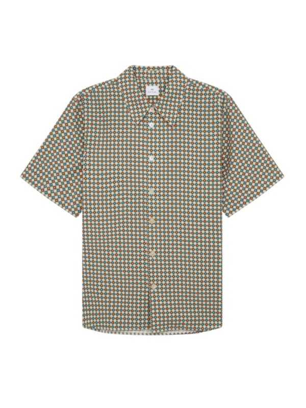 CHEMISETTE KALEIDOSCOPE ECRU ORANGE M2R 896Z V22660 02 PAUL SMITH HOMME store Strasbourg front