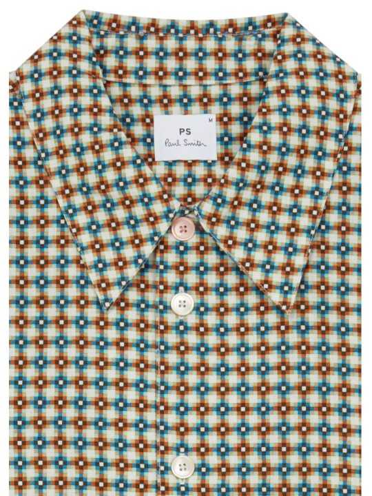 CHEMISETTE KALEIDOSCOPE ECRU ORANGE M2R 896Z V22660 02 PAUL SMITH HOMME store Strasbourg détail