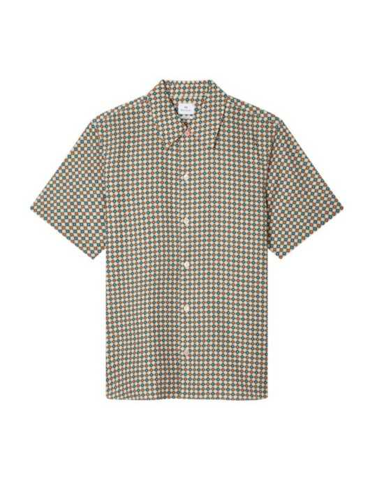 CHEMISETTE KALEIDOSCOPE ECRU ORANGE M2R 896Z V22660 02 PAUL SMITH HOMME store Strasbourg vue