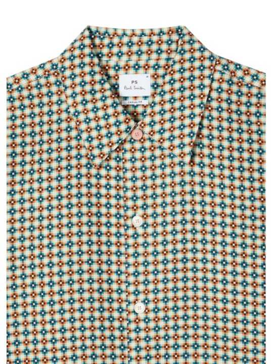 CHEMISETTE KALEIDOSCOPE ECRU ORANGE M2R 896Z V22660 02 PAUL SMITH HOMME store Strasbourg col