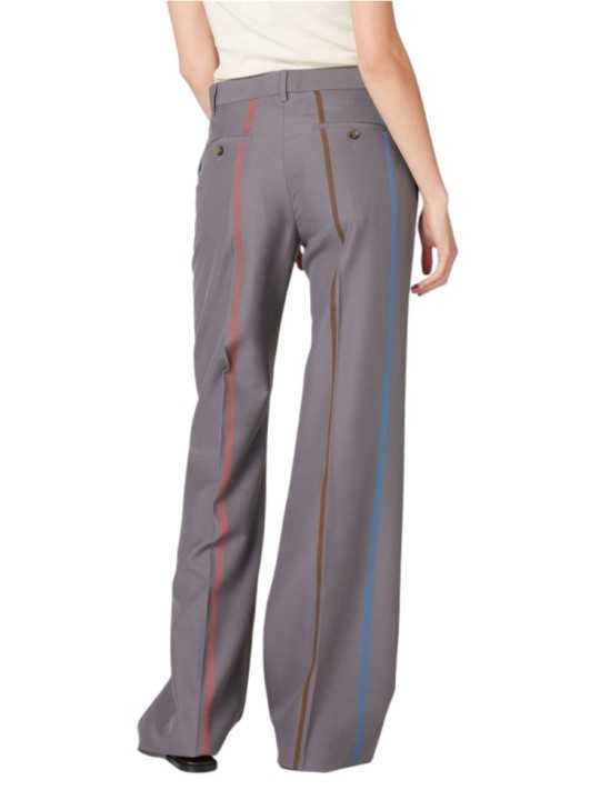 PANTALON GRIS BANDES CAMEL ROSE BLEU W1R 306T V03035 59 PAUL SMITH FEMME store Strasbourg doss