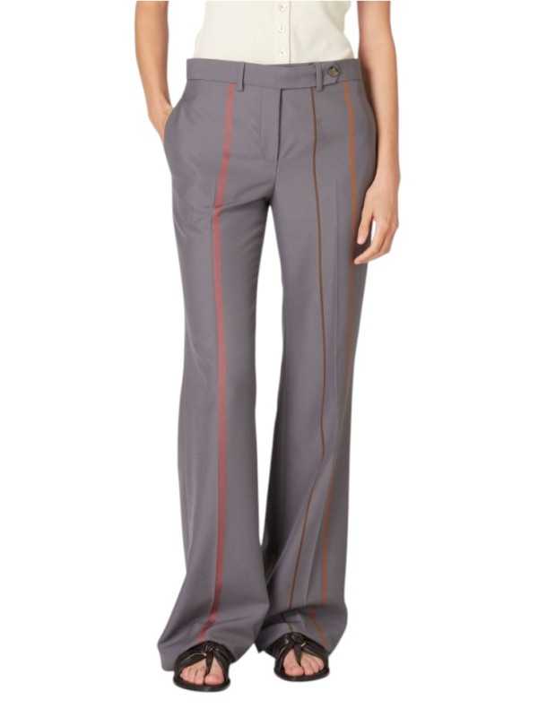 PANTALON GRIS BANDES CAMEL ROSE BLEU W1R 306T V03035 59 PAUL SMITH FEMME store Strasbourg face