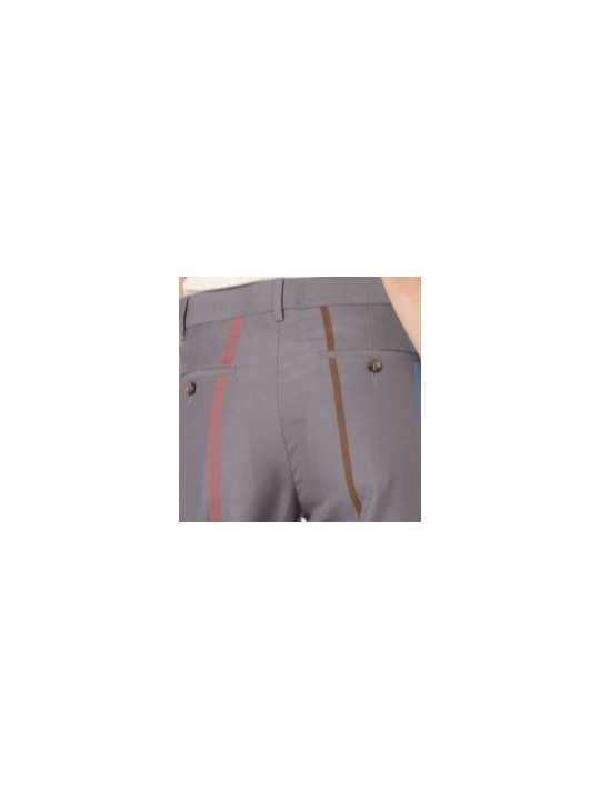 PANTALON GRIS BANDES CAMEL ROSE BLEU W1R 306T V03035 59 PAUL SMITH FEMME store Strasbourg arr