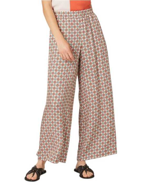 PANTALON LARGE MOSAIQUES VERT ORANGE VISCOSE W2R 391T V31436 18 PAUL SMITH FEMME Strasbourg front
