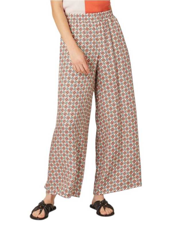 PANTALON LARGE MOSAIQUES VERT ORANGE VISCOSE W2R 391T V31436 18 PAUL SMITH FEMME Strasbourg front