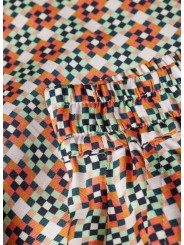 PANTALON LARGE MOSAIQUES VERT ORANGE VISCOSE W2R 391T V31436 18 PAUL SMITH FEMME tissus