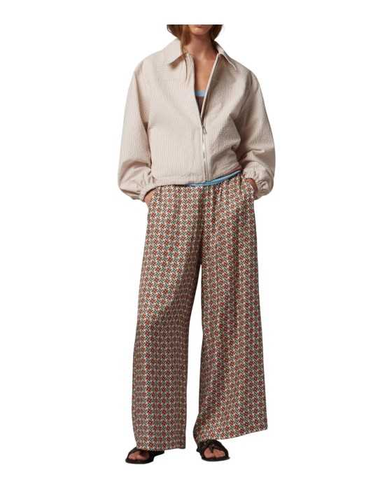 PANTALON LARGE MOSAIQUES VERT ORANGE VISCOSE W2R 391T V31436 18 PAUL SMITH FEMME vue