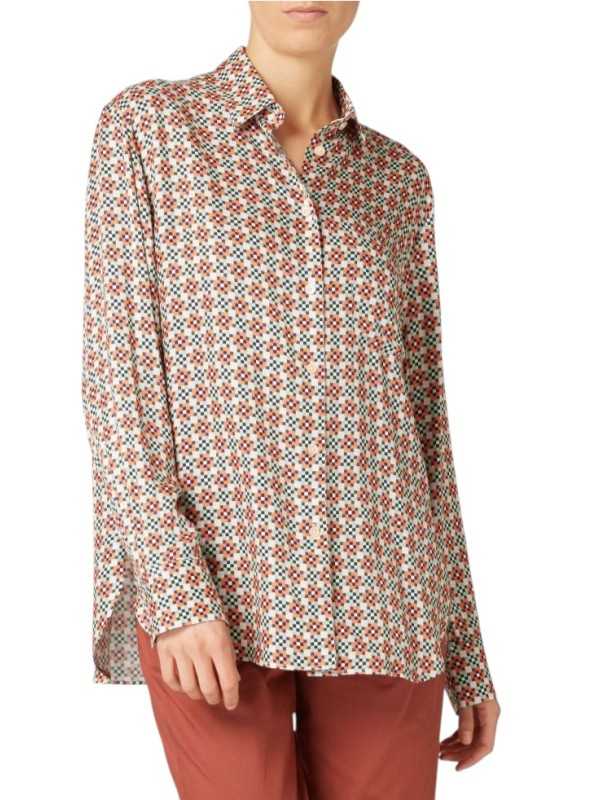 CHEMISE MOSAIQUES VERT ORANGE VISCOSE W2R 331B V31436 18 PAUL SMITH FEMME store Strasbourg front