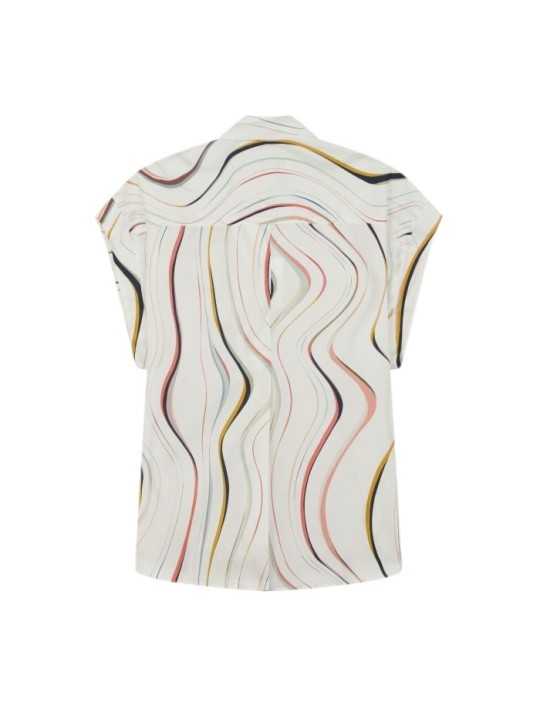 CHEMISETTE COTON BLANC PRINT SWIRL W2R 341B V31427 O2 PAUL SMITH FEMME Strasbourg vue fente