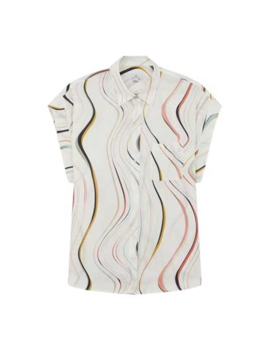 CHEMISETTE COTON BLANC PRINT SWIRL W2R 341B V31427 O2 PAUL SMITH FEMME Strasbourg face