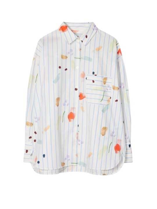 CHEMISE RAYEE BLANC BLEU TACHES MULTI W2R 357BC V31441 02 PAUL SMITH FEMME store front