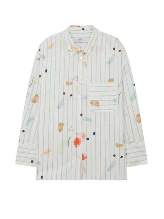 CHEMISE RAYEE BLANC BLEU TACHES MULTI W2R 357BC V31441 02 PAUL SMITH FEMME store