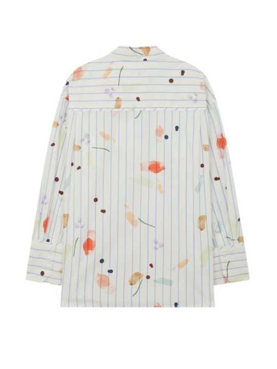 CHEMISE RAYEE BLANC BLEU TACHES MULTI W2R 357BC V31441 02 PAUL SMITH FEMME store back