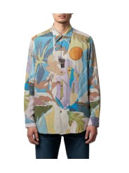 CHEMISE PRINT FLEURS POISSSONS OISEAUX MAUVE BLEU M1R 598Z V03017 43 PAUL SMITH homme shirt Strasbourg store look face