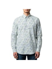 CHEMISE BLANCHE PRINT LIBERTY CIEL VERT JAUNE M1R 800P V03043 41 PAUL SMITH HOMMe shirt Strasbourg boutique porté