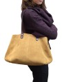 SAC T25 MEDIUM SUEDE TABAC IOOS Strasbourg boutique online store bag porté try