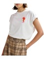 T-SHIRT BLANC GRENOUILLE PERLES MANCHES AMERICAINES JUNGALA ESSENTIEL ANTWERP Femme OW01 fashion mode boutique Strasbourg porté