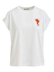 T-SHIRT BLANC GRENOUILLE PERLES MANCHES AMERICAINES JUNGALA ESSENTIEL ANTWERP Femme OW01 fashion mode boutique Strasbourg front