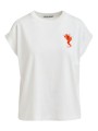 T-SHIRT BLANC GRENOUILLE PERLES MANCHES AMERICAINES JUNGALA ESSENTIEL ANTWERP Femme OW01 fashion mode boutique Strasbourg front