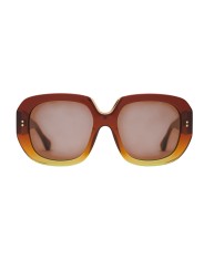 Lunettes Samama 003B dégradé cognac vert empiècement Gold 4288 Claris Virot boutique store sunglasses front