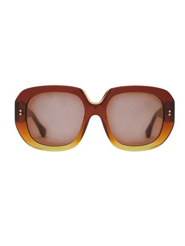 Lunettes Samama 003B dégradé cognac vert empiècement Gold 4288 Claris Virot boutique store sunglasses front