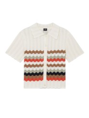 CARDIGAN ECRU CROCHET RAYURES TAUPE ORANGE W2R 821N V31450 02 PAUL SMITH FEMME Strasbourg boutique flat