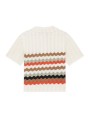 CARDIGAN ECRU CROCHET RAYURES TAUPE ORANGE W2R 821N V31450 02 PAUL SMITH FEMME Strasbourg boutique arr