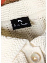 CARDIGAN ECRU CROCHET RAYURES TAUPE ORANGE W2R 821N V31450 02 PAUL SMITH FEMME Strasbourg boutique détail