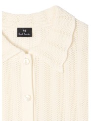 CARDIGAN ECRU CROCHET RAYURES TAUPE ORANGE W2R 821N V31450 02 PAUL SMITH FEMME Strasbourg boutique détail 2