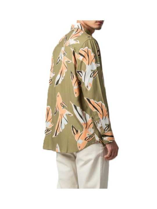 CHEMISE KAKI PRINT POISSONS ABRICOT VISCOSE M1R 929Z V02999 32 PAUL SMITH HOMME shirt Strasbourg store profil