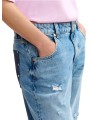 JEANS DROIT POCHE PLAQUEE ARRIERE TOILE ENDUITE NAVY JANSEN QP28 Essentiel Antwerp femme vêtement zoom