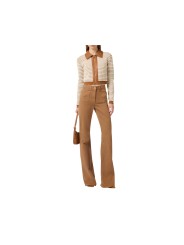 JEANS FLARE POCHES PLAQUEES CAMEL DAINO PJ 22N 6372 A16 ELISABETTA FRANCHI FEMME Strasbourg store pant vue