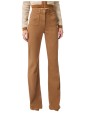 JEANS FLARE POCHES PLAQUEES CAMEL DAINO PJ 22N 6372 A16 ELISABETTA FRANCHI FEMME Strasbourg store pant front