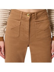 JEANS FLARE POCHES PLAQUEES CAMEL DAINO PJ 22N 6372 A16 ELISABETTA FRANCHI FEMME Strasbourg store pant zoom