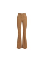 JEANS FLARE POCHES PLAQUEES CAMEL DAINO PJ 22N 6372 A16 ELISABETTA FRANCHI FEMME Strasbourg store pant flat