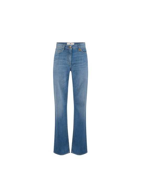 JEANS LARGE DENIM SOUPLE LIGHT BLUE PJ 21I 2775 192 ELISABETTA FRANCHI FEMME fashion mode designer strasbourg flat