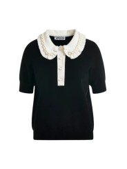 POLO NOIR COL ECRU PAMPILLES ECRU JEWELRY BL34 ESSENTIEL ANTWERP FEMME Strasbourg boutique flat