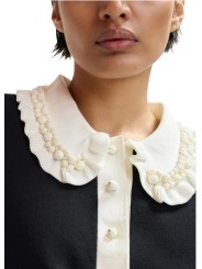 POLO NOIR COL ECRU PAMPILLES ECRU JEWELRY BL34 ESSENTIEL ANTWERP FEMME Strasbourg boutique col