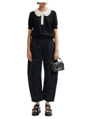 POLO NOIR COL ECRU PAMPILLES ECRU JEWELRY BL34 ESSENTIEL ANTWERP FEMME Strasbourg boutique vue