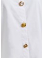 CHEMISE UNIE BLANCHE COL PELLE A TARTE BOUTONS BIJOUX JOMATO WH00 Essentiel Antwerp créateur mode fashion Strasbourg boutons