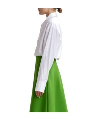 CHEMISE UNIE BLANCHE COL PELLE A TARTE BOUTONS BIJOUX JOMATO WH00 Essentiel Antwerp créateur mode fashion Strasbourg profil